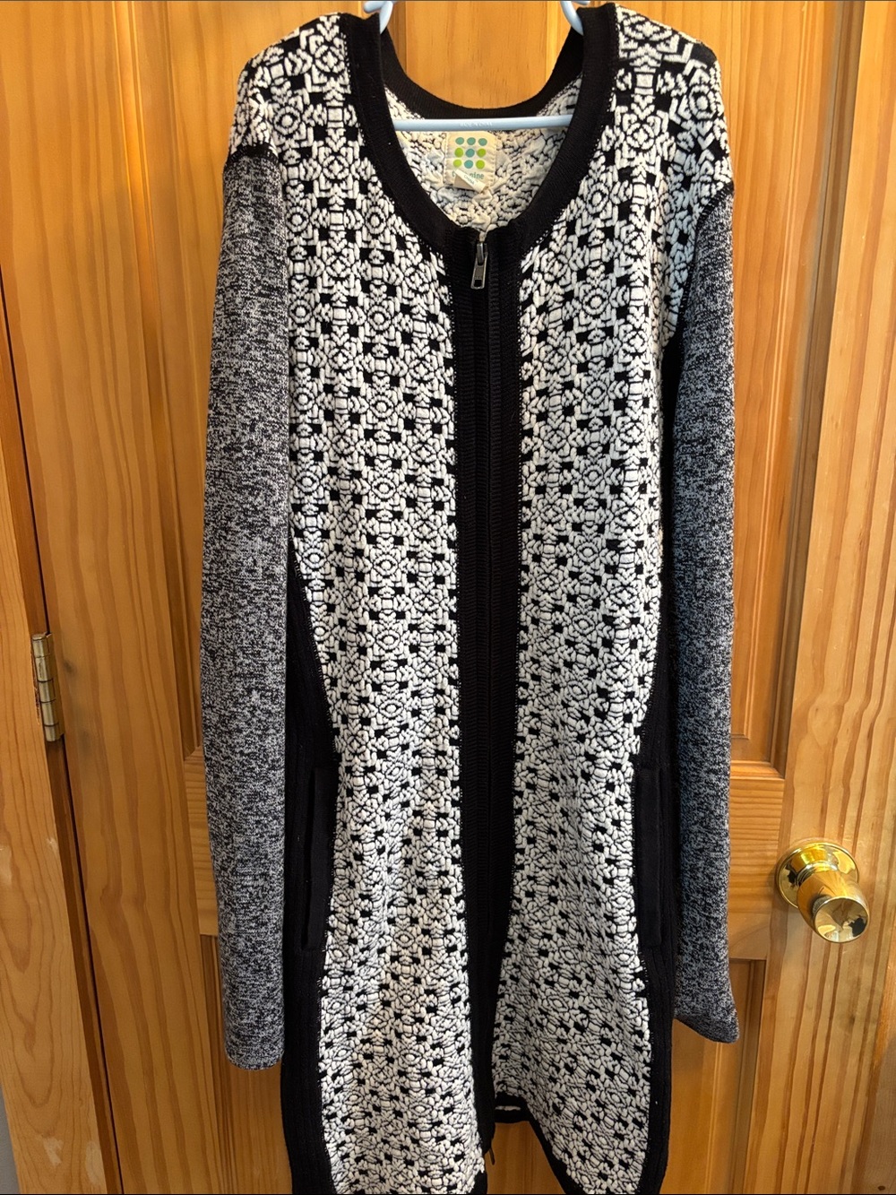 Black & White Tunic Sweater Dress